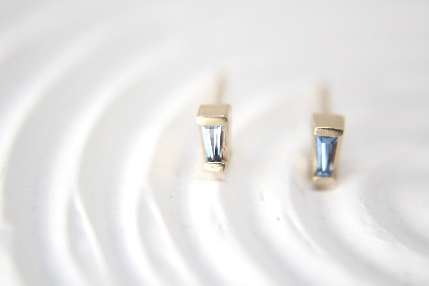 Sapphire "Cassia" Baguette Studs