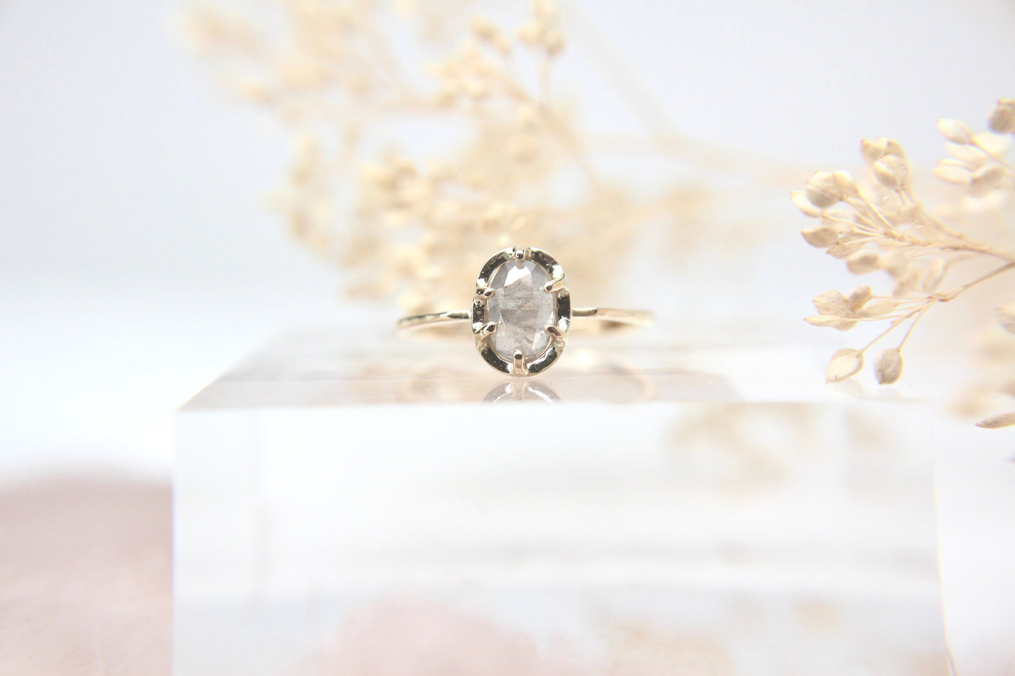 Salt and Pepper Diamond "Mist" Ring