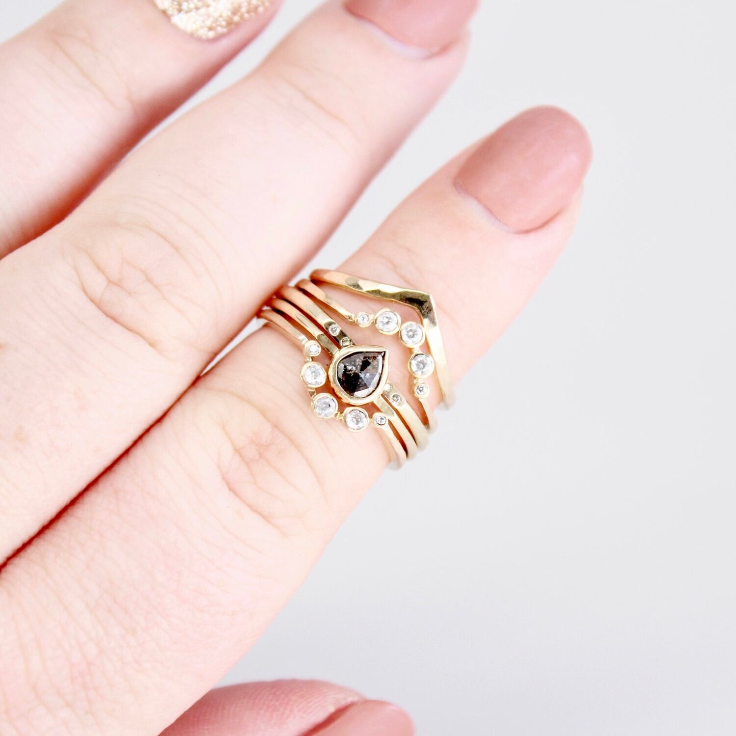 Hammered Tiara Stacking Ring