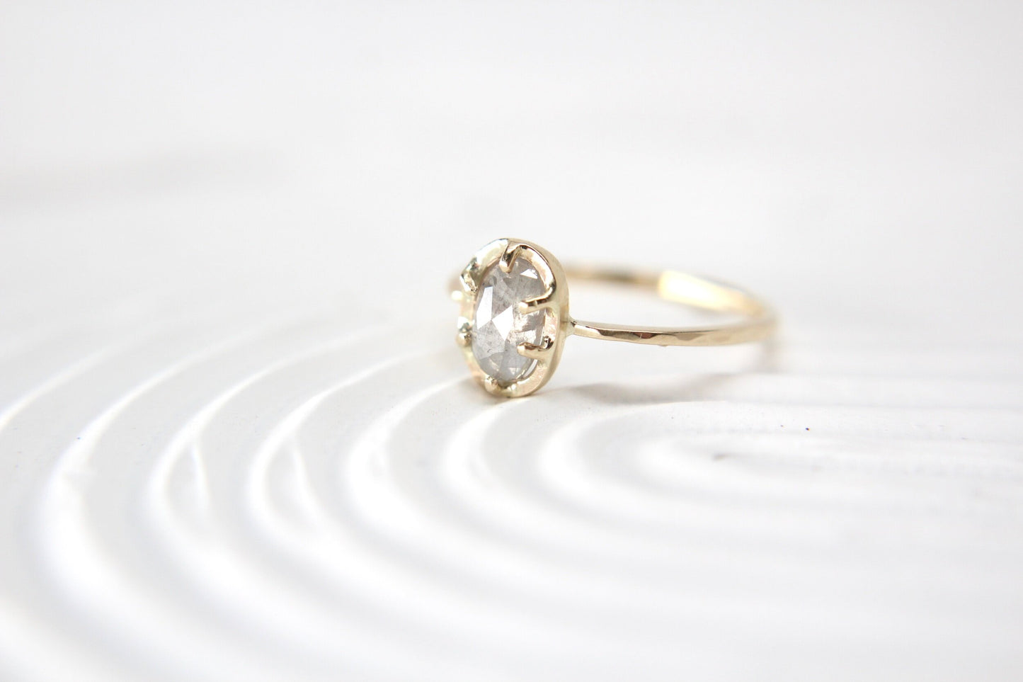 Salt and Pepper Diamond "Mist" Ring