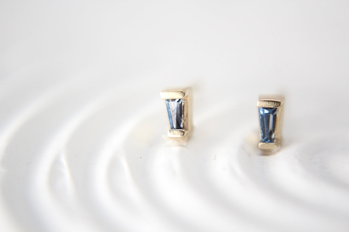 Sapphire "Cassia" Baguette Studs