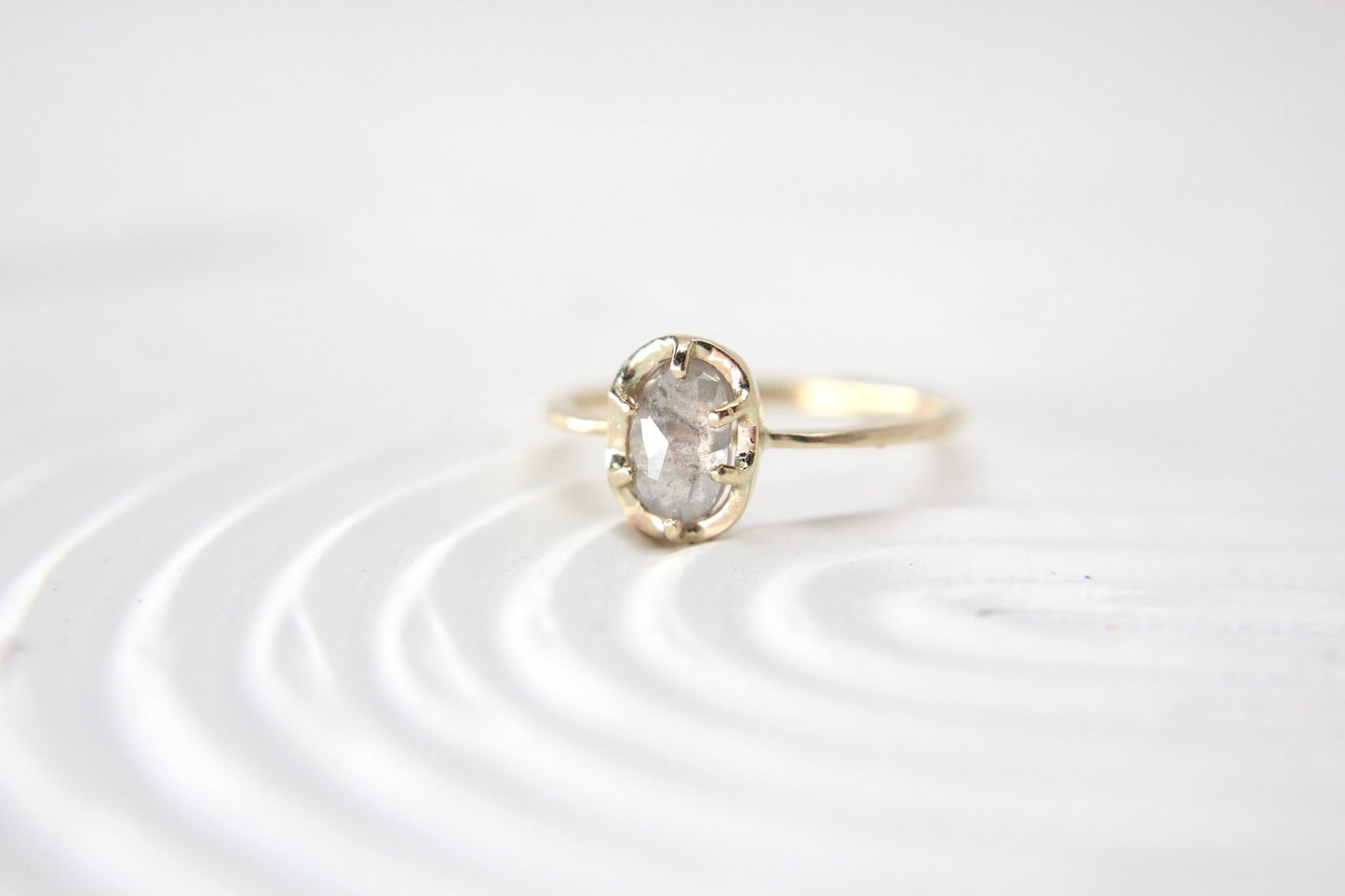 Salt and Pepper Diamond "Mist" Ring