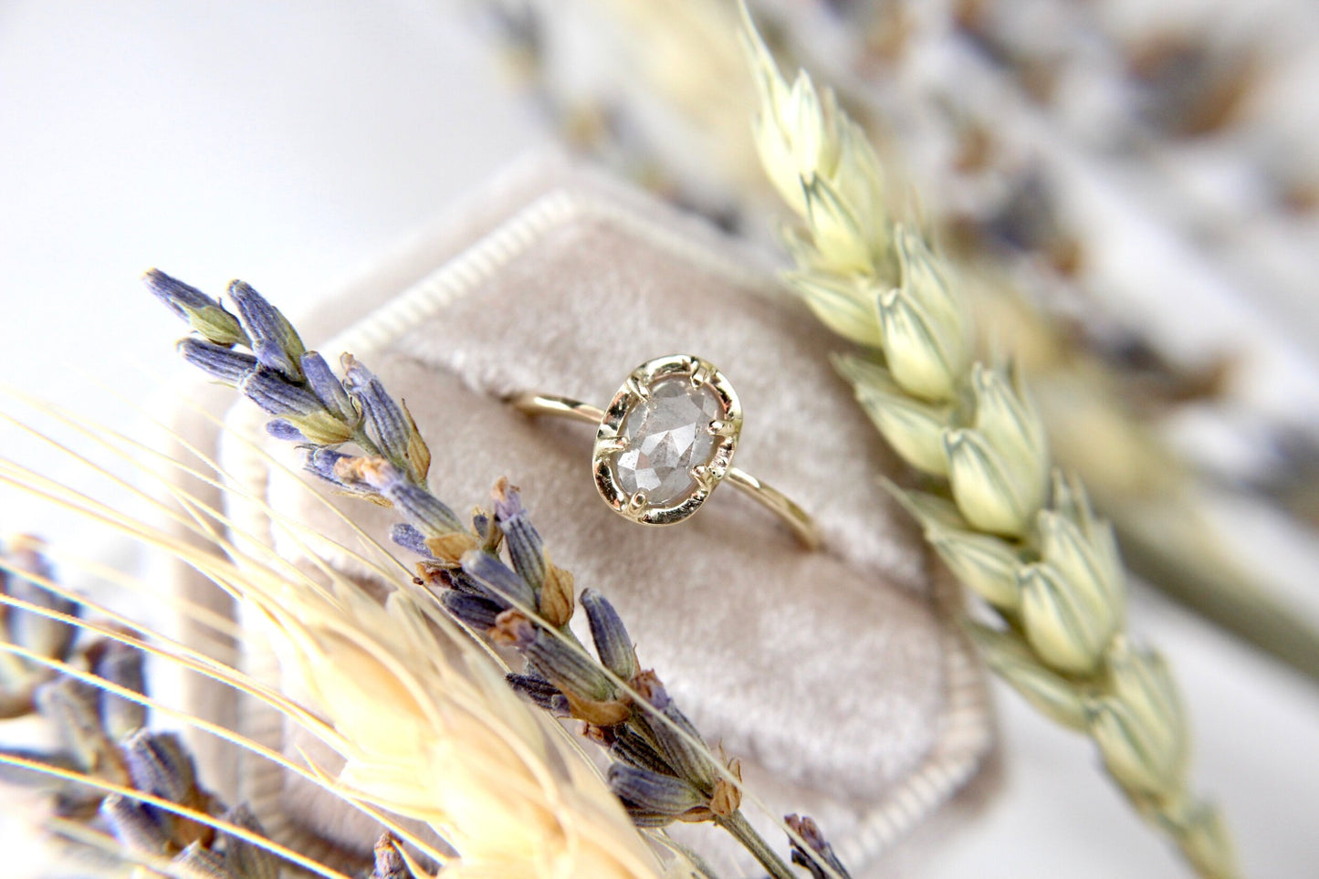 Salt and Pepper Diamond "Mist" Ring