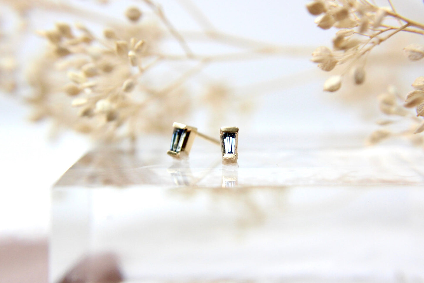 Sapphire "Cassia" Baguette Studs