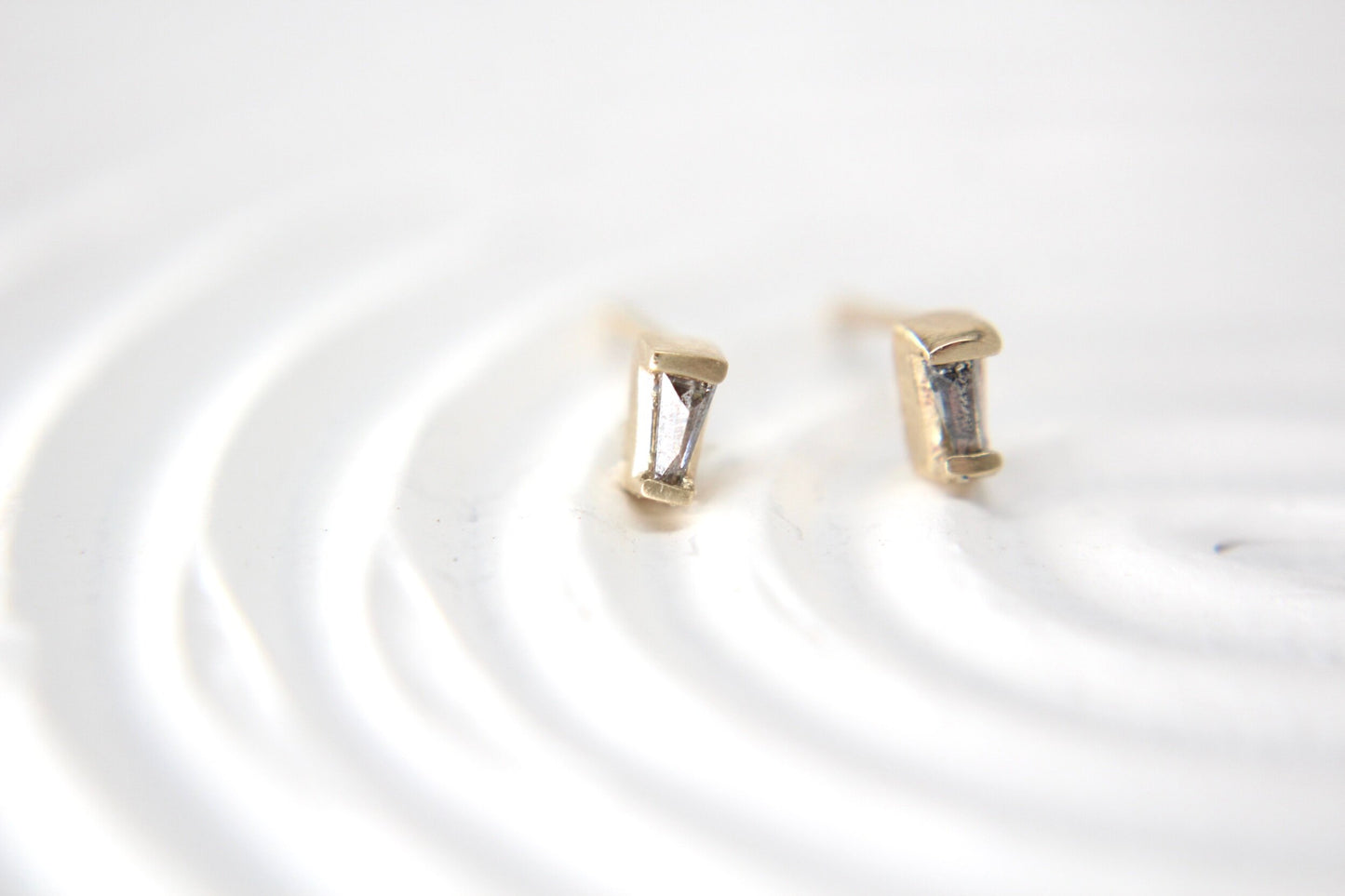 Diamond "Cassia" Baguette Studs