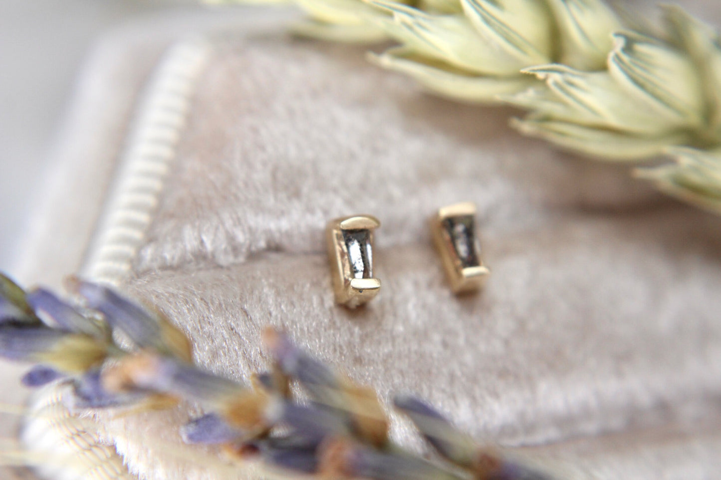 Diamond "Cassia" Baguette Studs
