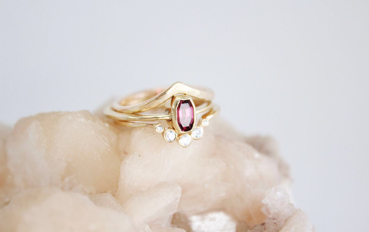 Hammered Tiara Stacking Ring