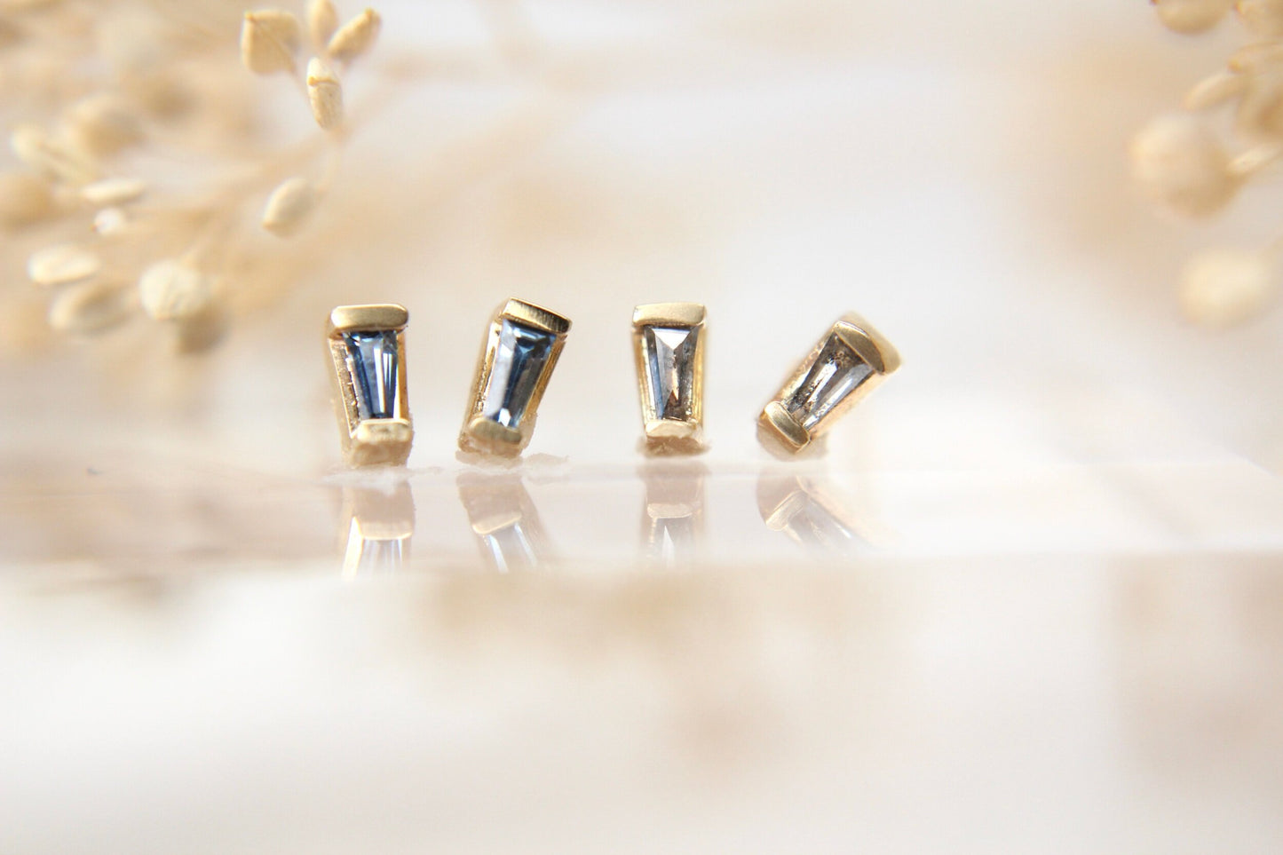 Diamond "Cassia" Baguette Studs