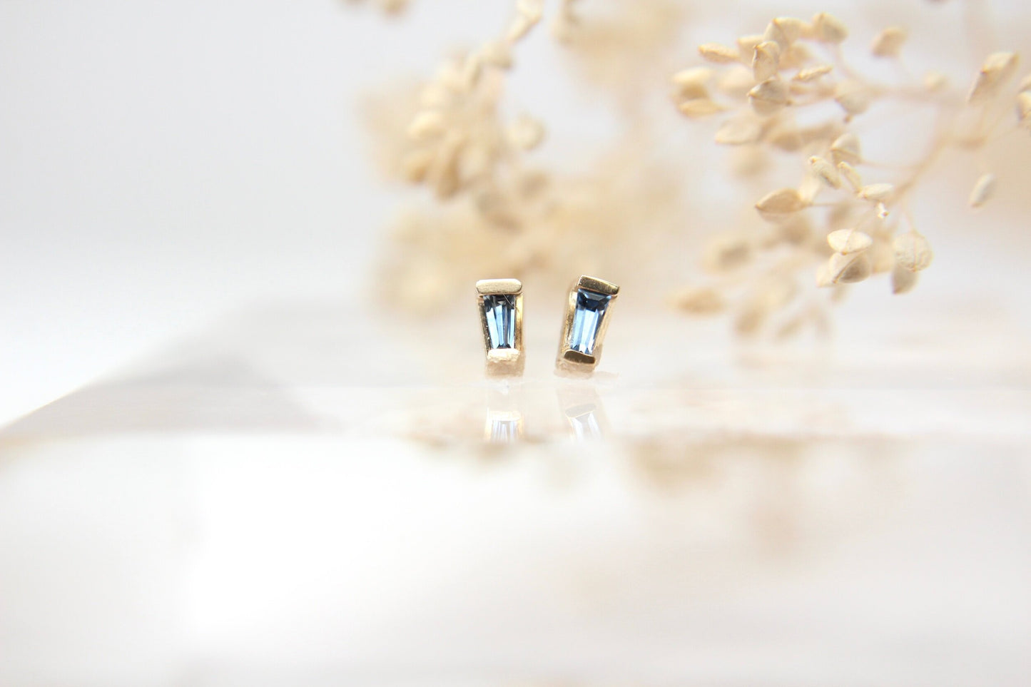 Sapphire "Cassia" Baguette Studs