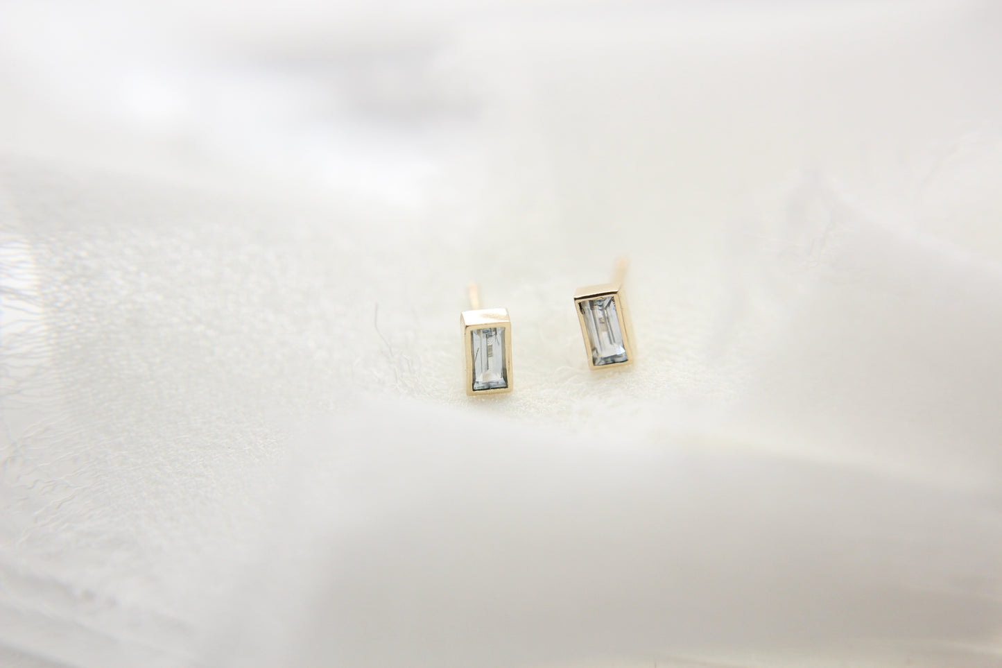 Sapphire "Amelia" Baguette Studs