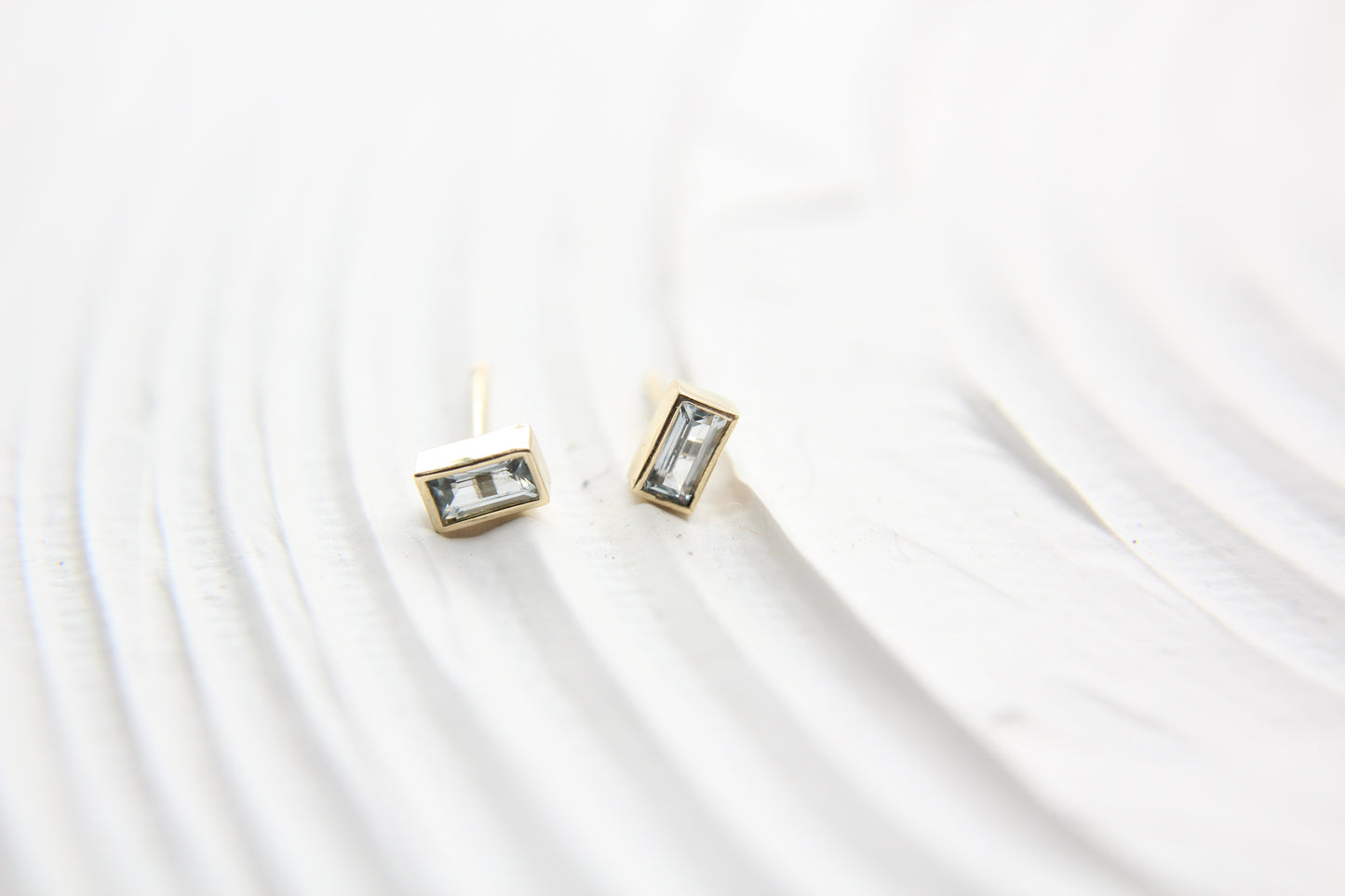 Sapphire "Amelia" Baguette Studs