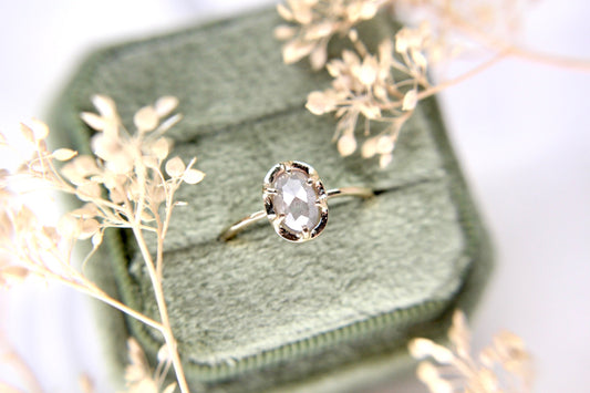 Salt and Pepper Diamond "Mist" Ring