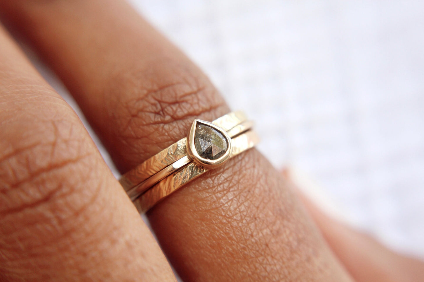 "Aubrey" Crescent Ring - Brown Diamond