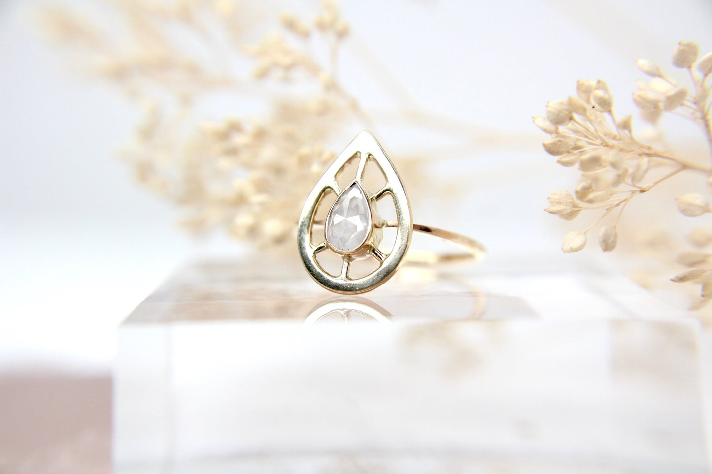 Icy Pear Diamond "Lilliana" Ring