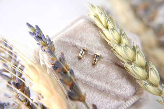 Diamond "Cassia" Baguette Studs