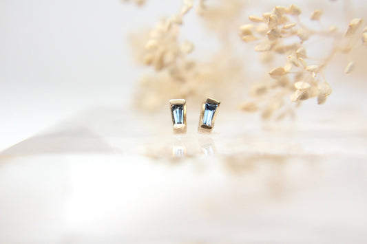 Sapphire "Cassia" Baguette Studs