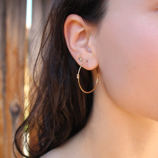 Medium "Eva" Diamond Hoops