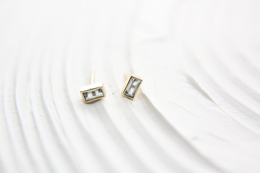 Sapphire "Amelia" Baguette Studs